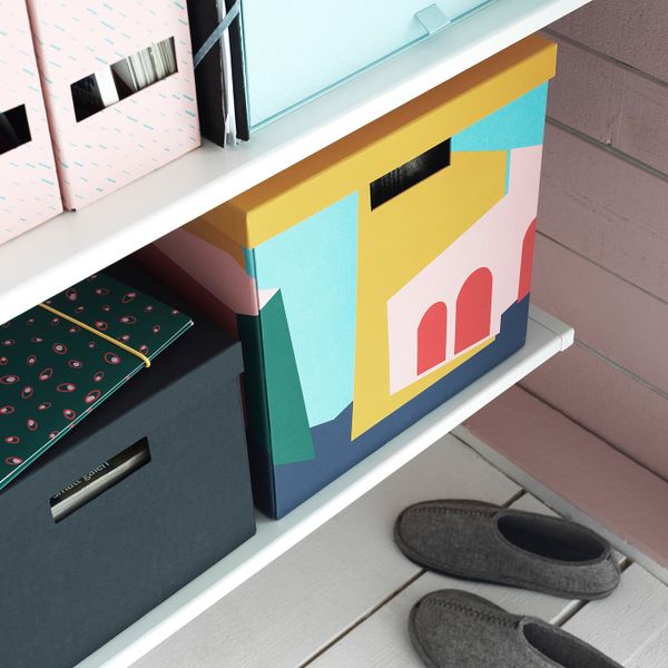 Коробка с крышкой, желтый, 30x30x30 см IKEA ТЬЕНА 204.341.39 - фото 2