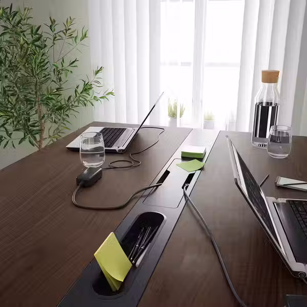 MITTZON МИТТЗОН Конференц-стол - шпон грецкого ореха/чёрный 140x108x105 см - фото 5