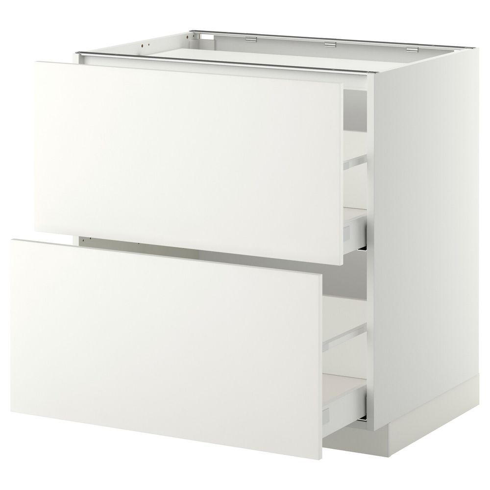 Напольный шкаф, 2 фронтальных панели/2ящика, белый/Хэггеби белый 80x60 см IKEA METOD МЕТОД / MAXIMERA МАКСИМЕРА 392.312.31 - фото 1