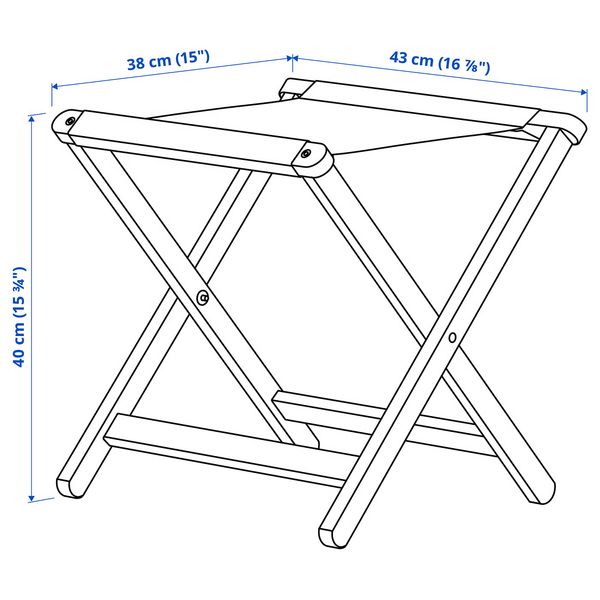 SOLUPPGÅNG Садовый табурет - эвкалипт 43x40 см - схема-чертеж с размерами
