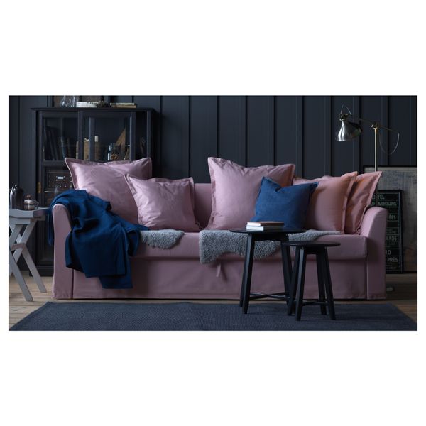 Диван-кровать 3-местный ХОЛЬМСУНД, Ранста светло-розовый - схема-чертеж с размерами