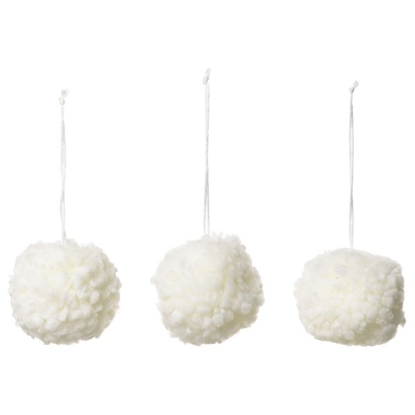 Украшение подвесное ВИНТЕР 2016, шар, белый - фото 1