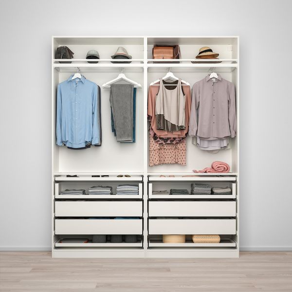 Гардероб, комбинация, белый 200x38x236 см IKEA PAX ПАКС / VINTERBRO ВИНТЕРБРО 493.295.62 - схема-чертеж с размерами