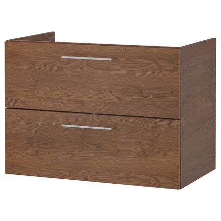 Шкаф для раковины с 2 ящ, под коричневый мореный ясень 80x47x58 см IKEA GODMORGON ГОДМОРГОН 404.579.26