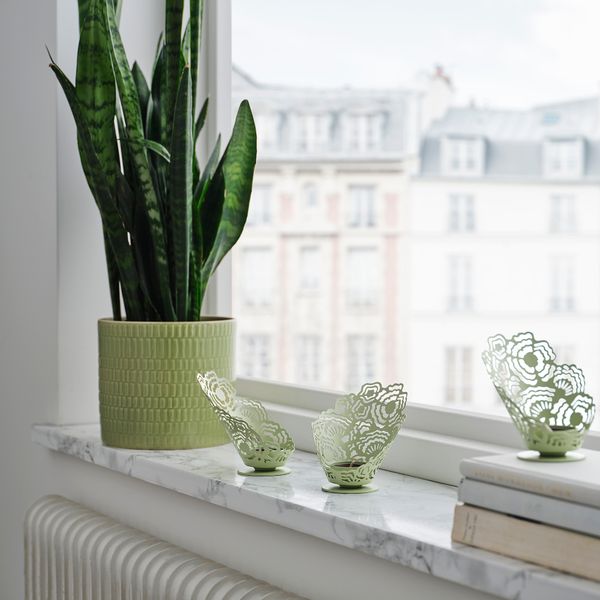 Подсвечник для греющей свечи, светло-зеленый, 11 см IKEA SILKESTRÄD 505.705.21 - фото 2