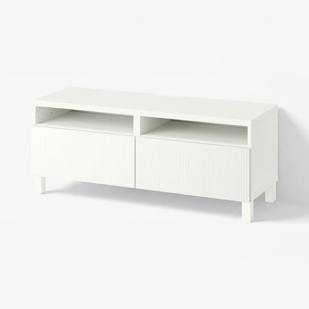 BESTÅ Тумба под ТВ, с ящиками - белый/Förvaltare белый 120x42x48 см