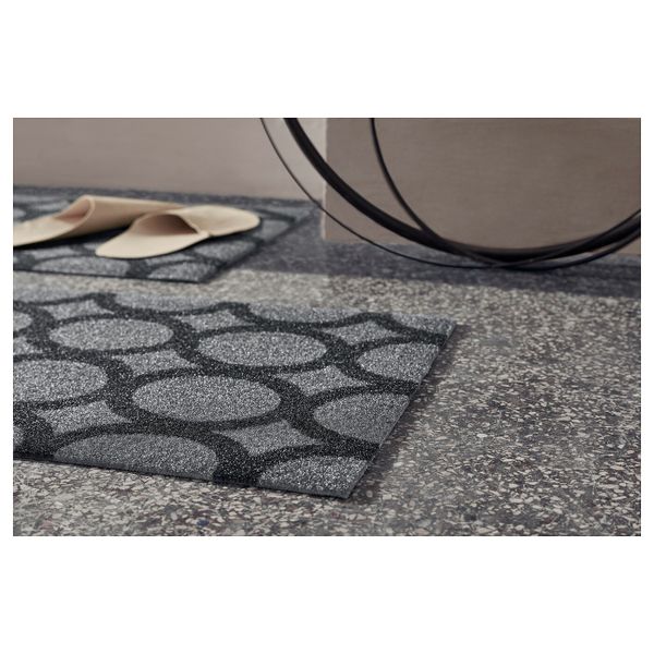 Придверный коврик, орнамент-круги серый-черный 40x60 см IKEA МЕЙЛС 403.924.35 - фото 5