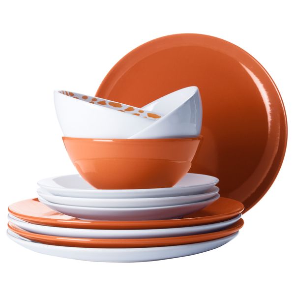 Сервиз, 18 предметов ФЭРГРИК, оранжевый - схема-чертеж с размерами