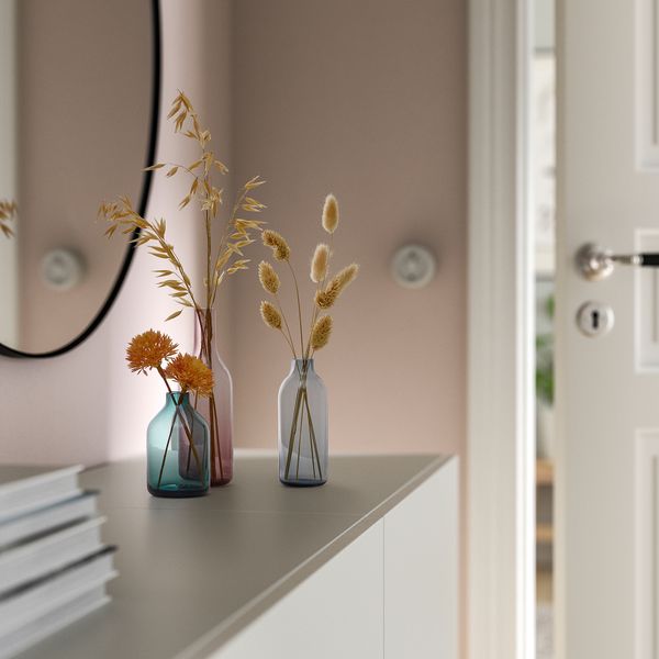 Набор ваз, 3 штуки, сиреневый серо-синий светлый, черно-синий IKEA NIMTRÄD 005.379.92 - фото 3