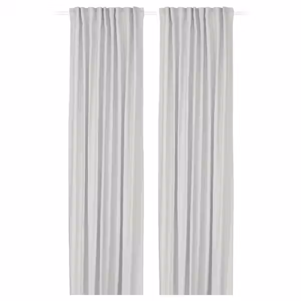 GINSTMOTT ГИНСТМОТТ Гардины, 2 шт. - белый/с лентой 145x300 см - фото 1