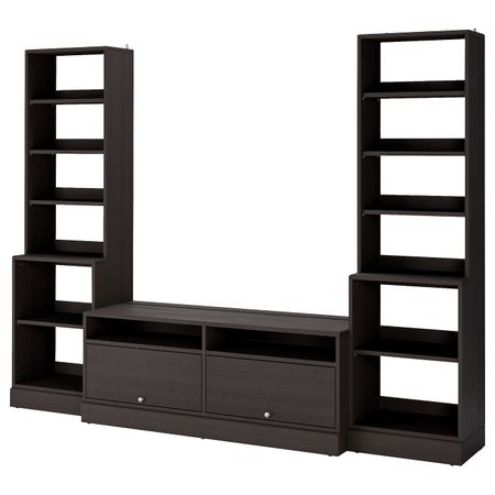 Шкаф для ТВ, комбинация, темно-коричневый 282x47x212 см IKEA ХАВСТА 892.658.41