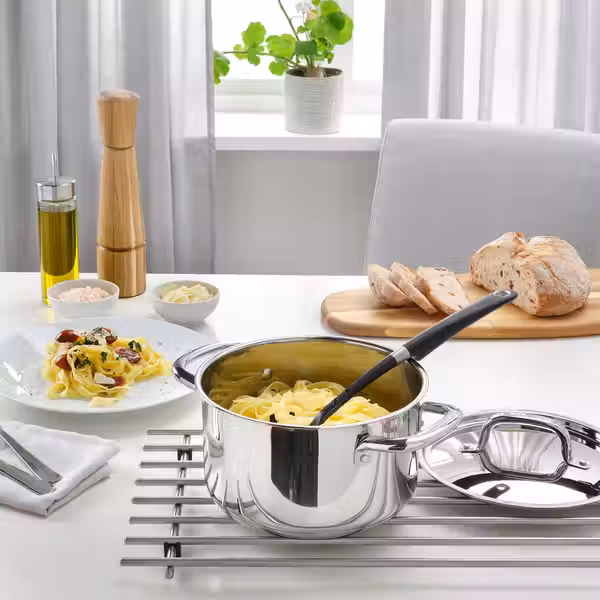 IKEA 365+ Кастрюля с крышкой - нержавеющ сталь 3.0 л - схема-чертеж с размерами