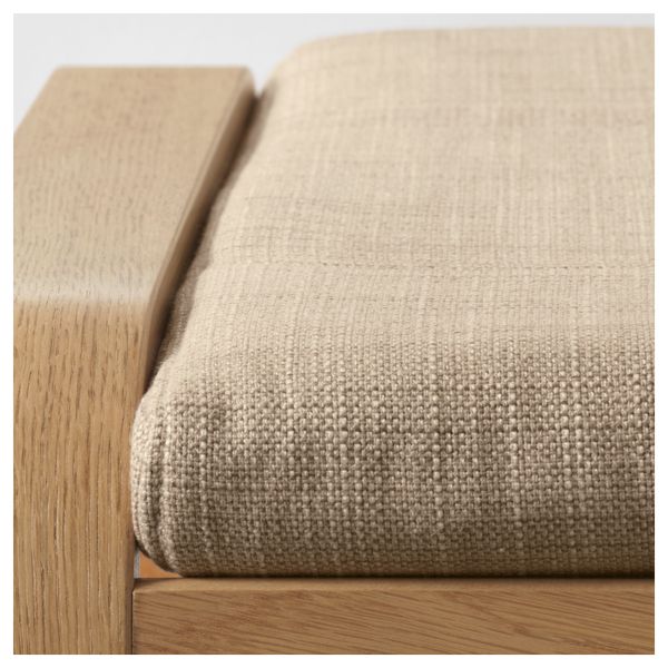 Табурет для ног ПОЭНГ, дубовый шпон, Исунда бежевый - схема-чертеж с размерами