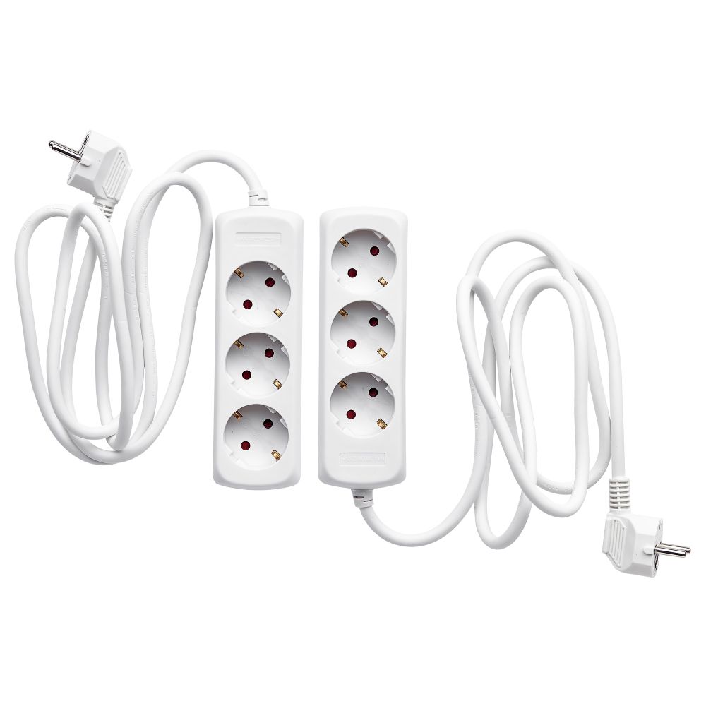 Удлинитель 3-местный КОПЛА, с заземлением белый (1.5 м) - фото 1