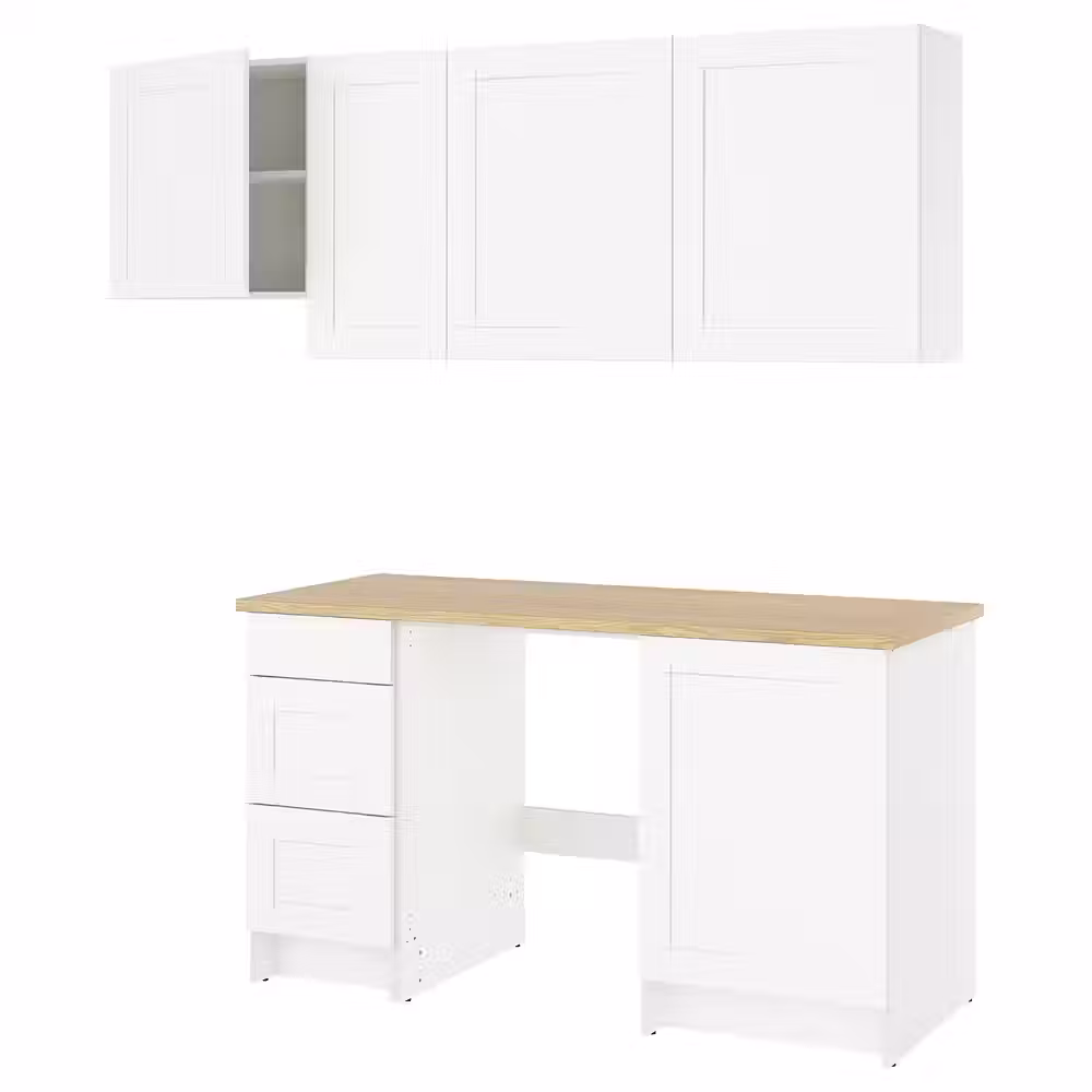 KNOXHULT Кухня - белый каркас 220x61x220 см - фото 1