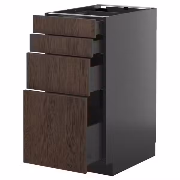 METOD / KNIVSHULT Напольный шкаф 4 фасада/4 ящика - фото 1