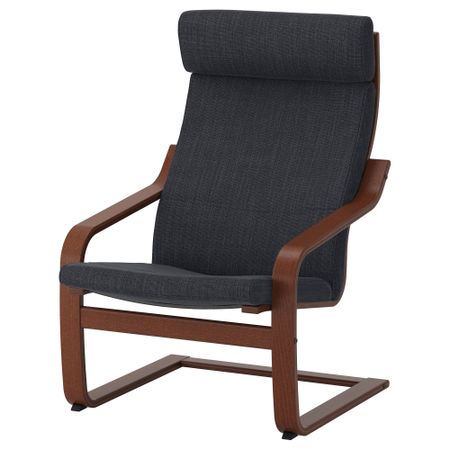 Кресло ПОЭНГ, классический коричневый, Хилларед антрацит