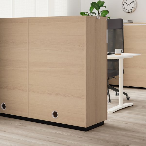 Шкаф с раздвижными дверцами, 160x120 см, дубовый шпон, беленый IKEA GALANT ГАЛАНТ 803.651.33 - фото 5