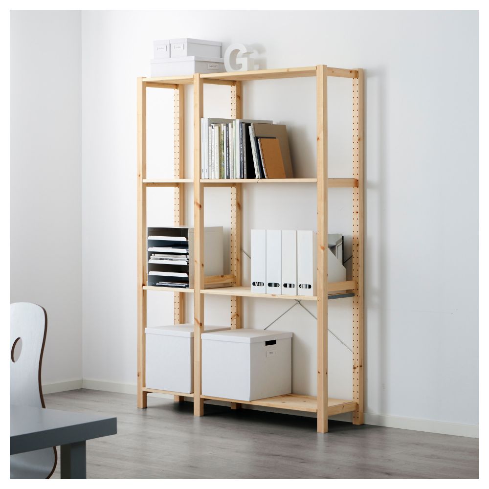 2 секции, полки ИВАР, сосна - фото 1