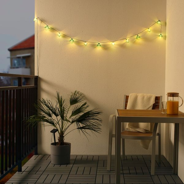 Гирлянда, 12 светодиодов, для сада на солнечной батарее/в форме алмаза синий IKEA СОЛВИДЕН 204.530.43 - фото 4