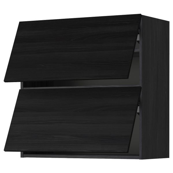 Навесной шкаф, 2 дверцы, горизонтал, черный, Тингсрид черный 80x80 см IKEA МЕТОД 192.323.02 - схема-чертеж с размерами