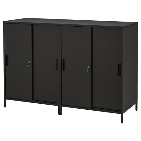 Шкаф с раздвижными дверцами, антрацит 160x110 см IKEA TROTTEN ТРОТТЕН 794.296.59