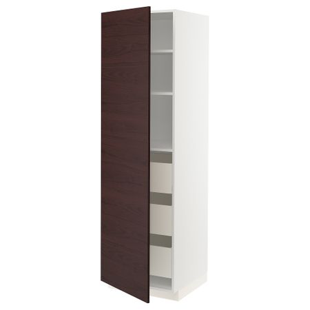 Высокий шкаф с ящиками, 60x60x200 cm IKEA METOD МЕТОД, MAXIMERA МАКСИМЕРА 093.348.05