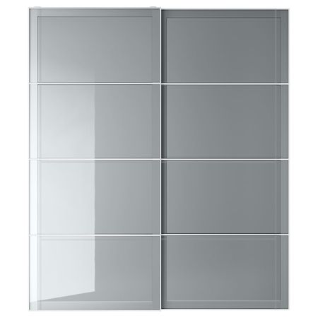 Пара раздвижных дверей, серый с эффектом тонировки 200x236 см IKEA BJÖRNÖYA БЬЁРНОЙА 193.362.53