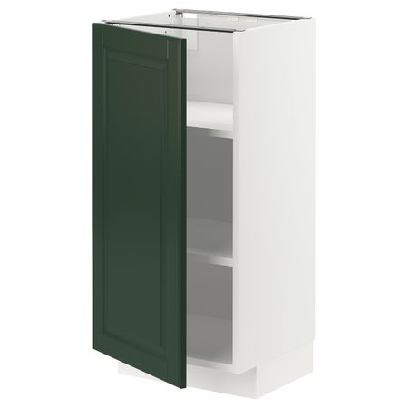 Напольный шкаф с полками, белый/Будбин темно-зеленый 40x37 см IKEA METOD МЕТОД 294.473.21