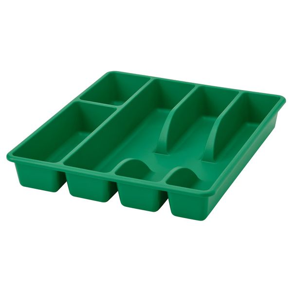 SMÄCKER Лоток для столовых приборов - ярко-зеленый 31x26 см - фото 1