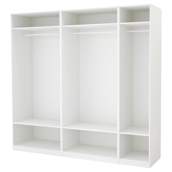 Гардероб, белый, 250x58x236 см IKEA PAX ПАКС 591.284.74 - схема-чертеж с размерами