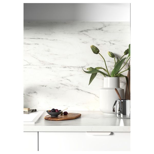 Столешница, белый под мрамор/ламинат 246x2.8 см IKEA EKBACKEN ЭКБАККЕН 003.693.66 - фото 4