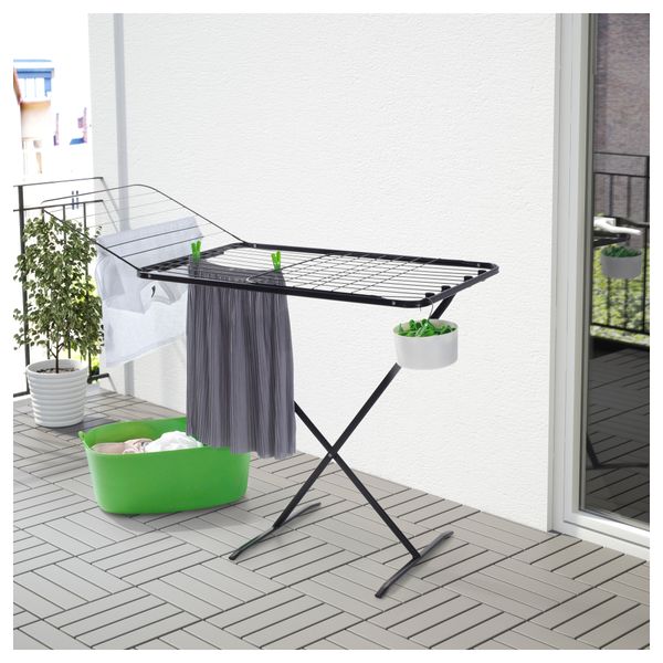 Сушилка для белья, для дома/улицы МУЛИГ, черный - схема-чертеж с размерами