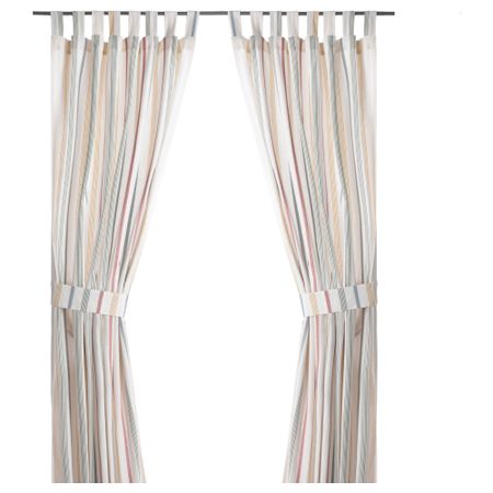 Гардины с прихватом, 1 пара РОЗЕНКВИТТЕН, разноцветный (140x300 см)