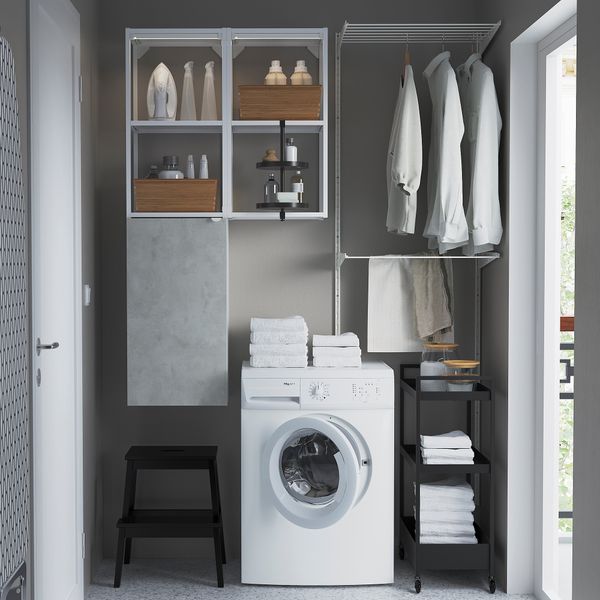 Комбинация для хранения, 80x32x150 см, белый, под бетон IKEA BEGIVENHET БЕГИВЕНХЕТ 393.314.57 - фото 5