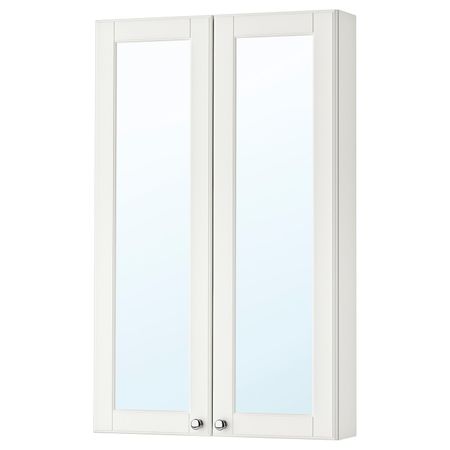 Зеркальный шкаф с 2 дверцами, Кашён белый 60x14x96 см IKEA GODMORGON ГОДМОРГОН 904.858.99