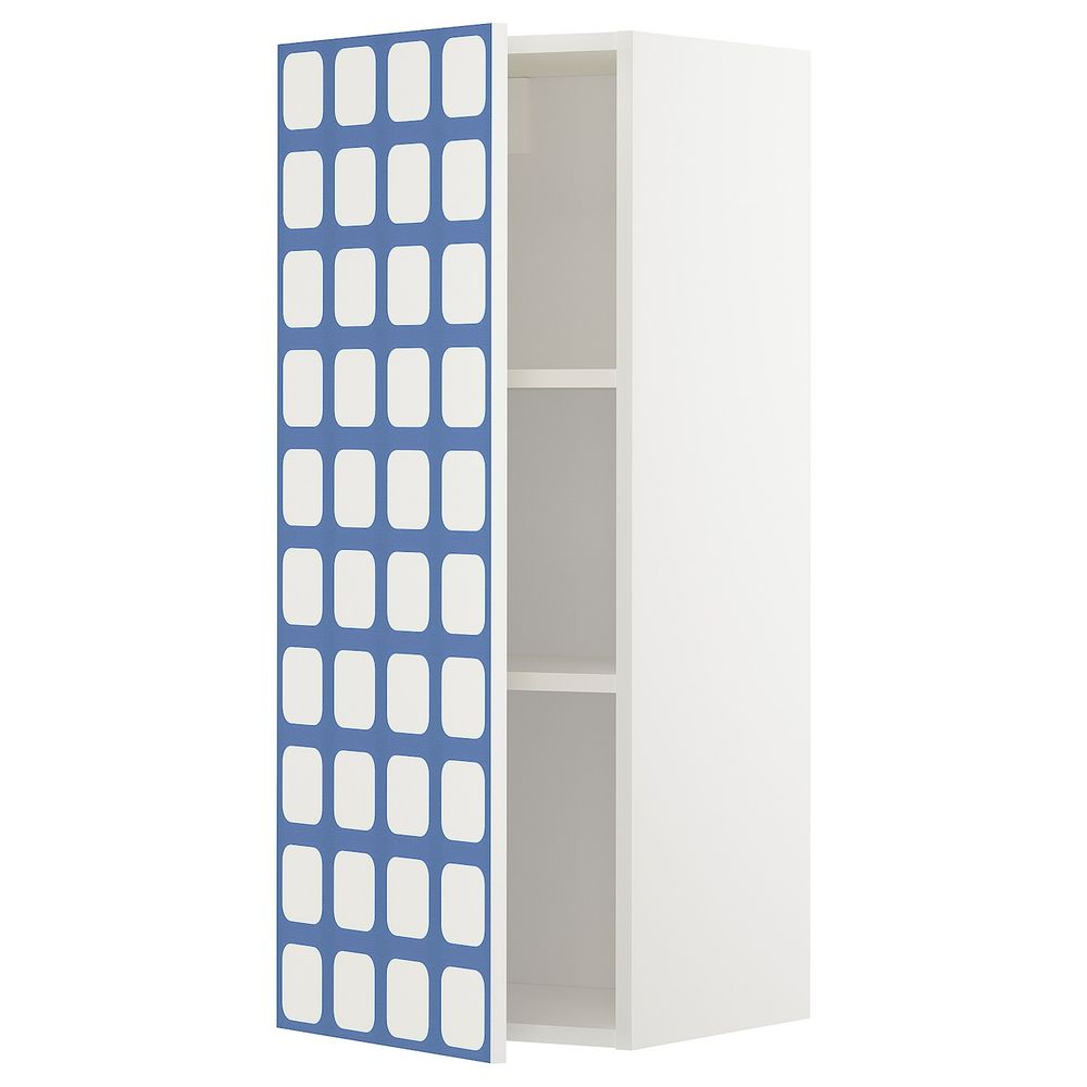 Шкаф навесной с полкой, белый, Иттербин с печатным рисунком 40x100 см IKEA МЕТОД 492.870.48 - схема-чертеж с размерами