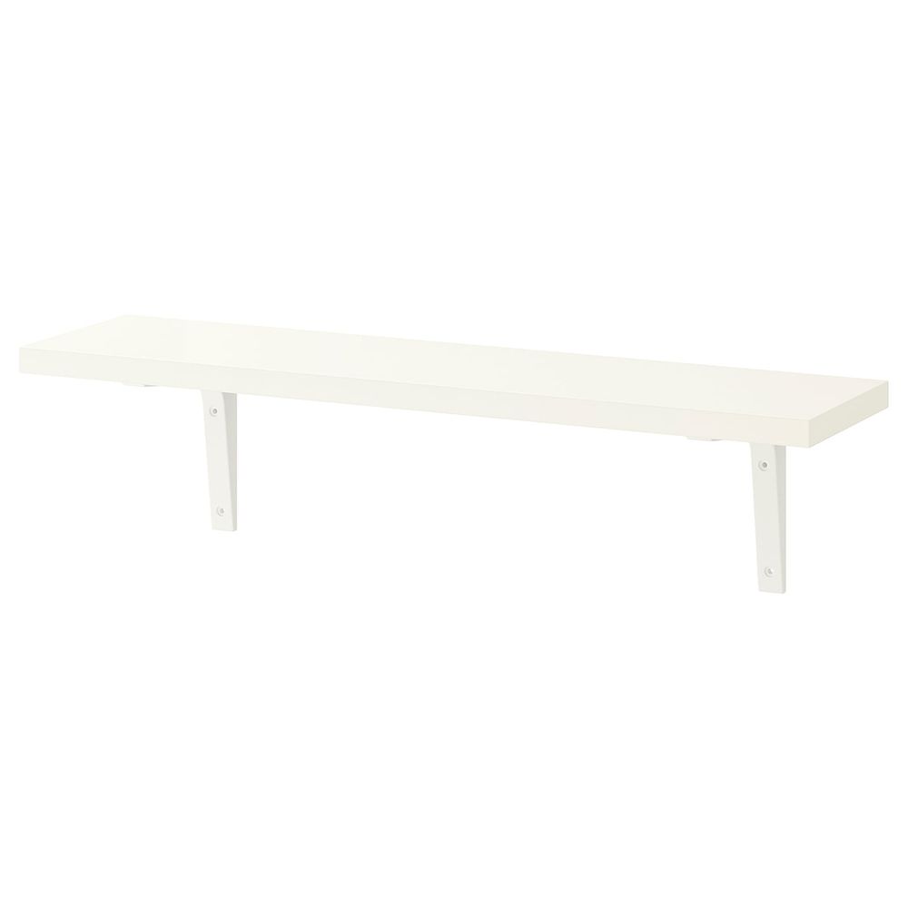 Полка навесная, белый, белый, 80x20 см IKEA БЕРГСХУЛЬТ / ЭКБИ СТЁДИС 692.906.48 - фото 1