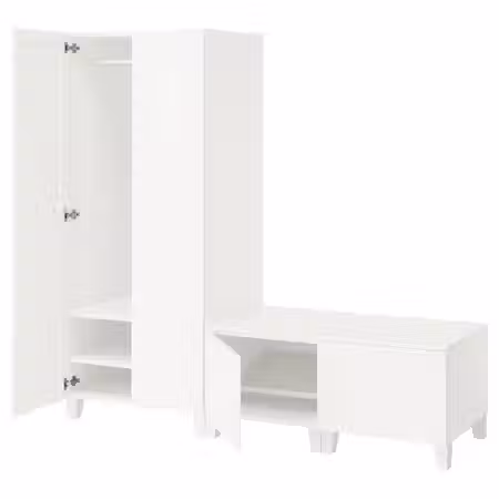PLATSA Гардероб 4-дверный - белый/Sannidal белый 200x57x191 см