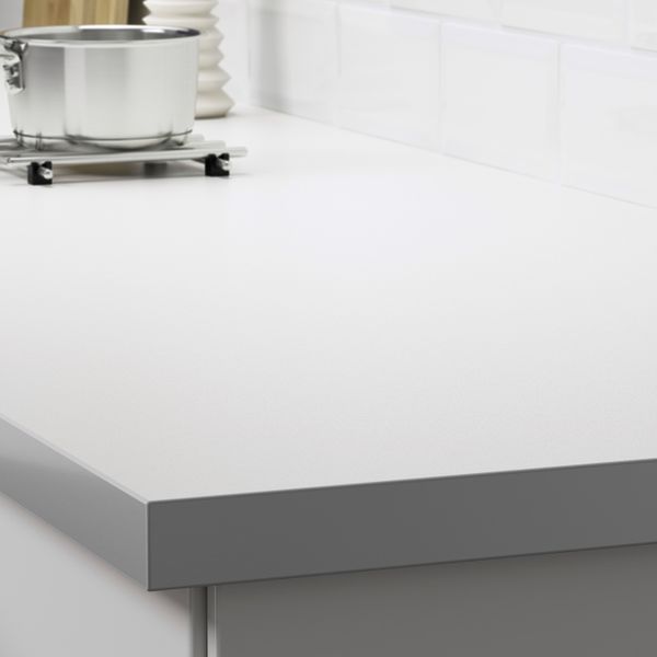 Столешница, двусторонняя, белый под алюминий/с окантовкой под металл ламинат 186x3.8 см IKEA HÄLLESTAD ХЭЛЛЕСТАД 903.693.95 - фото 7