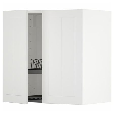 METOD Навесной шкаф с сушилкой/2дверцы - белый/Stensund белый 60x60 см
