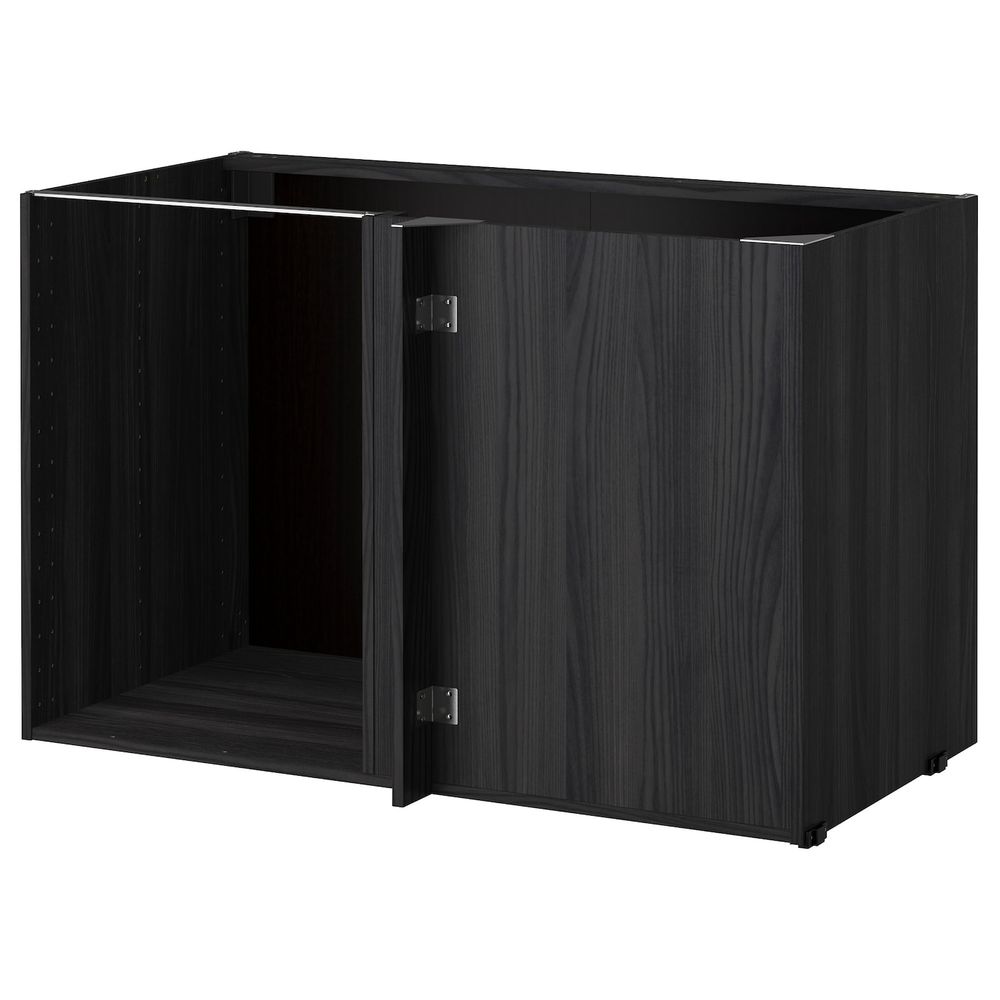 Каркас напольного шкафа углового, под дерево черный 128x68x80 см IKEA МЕТОД 003.679.42 - схема-чертеж с размерами