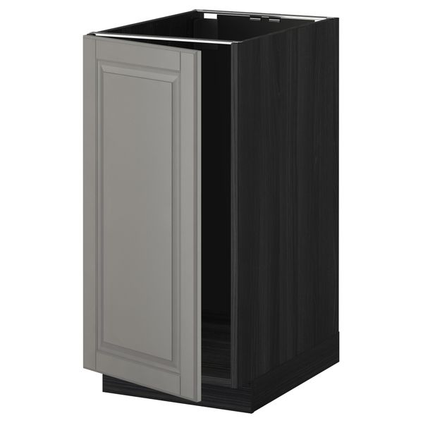 Напольный шкаф для мойки, мусорных контейнер МЕТОД, черный, Будбин серый (40x60 см) - схема-чертеж с размерами