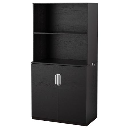 Комбинация для хранения с дверцами ГАЛАНТ, черно-коричневый (80x160 см)