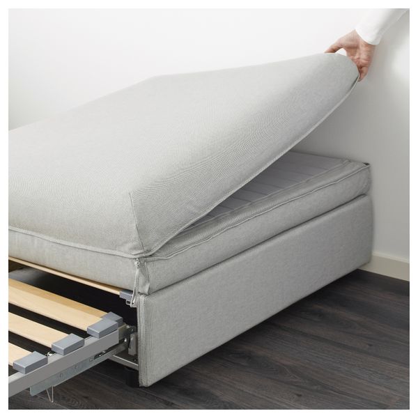 Секция дивана-кровати ВАЛЛЕНТУНА, Оррста светло-серый - схема-чертеж с размерами