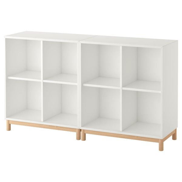 Комбинация шкафов с ножками, белый 140x35x80 см IKEA ЭКЕТ 892.864.81 - фото 1