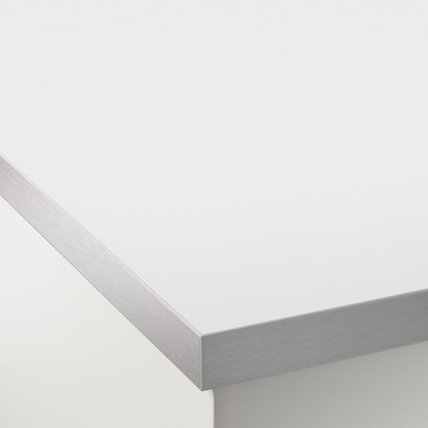 Столешница, двусторонняя, белый под алюминий/с окантовкой под металл ламинат 186x3.8 см IKEA HÄLLESTAD ХЭЛЛЕСТАД 903.693.95 - фото 9