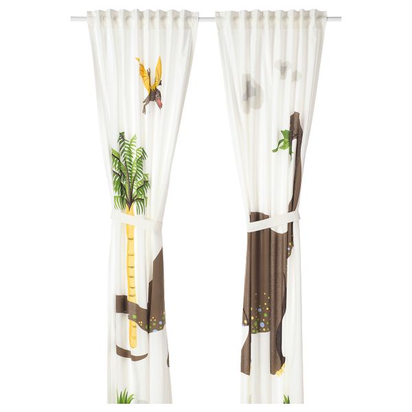 Гардины с прихватом, 2 шт., Бронтозавр 120x300 см IKEA JÄTTELIK ЙЭТТЕЛИК 504.641.58 - фото 1