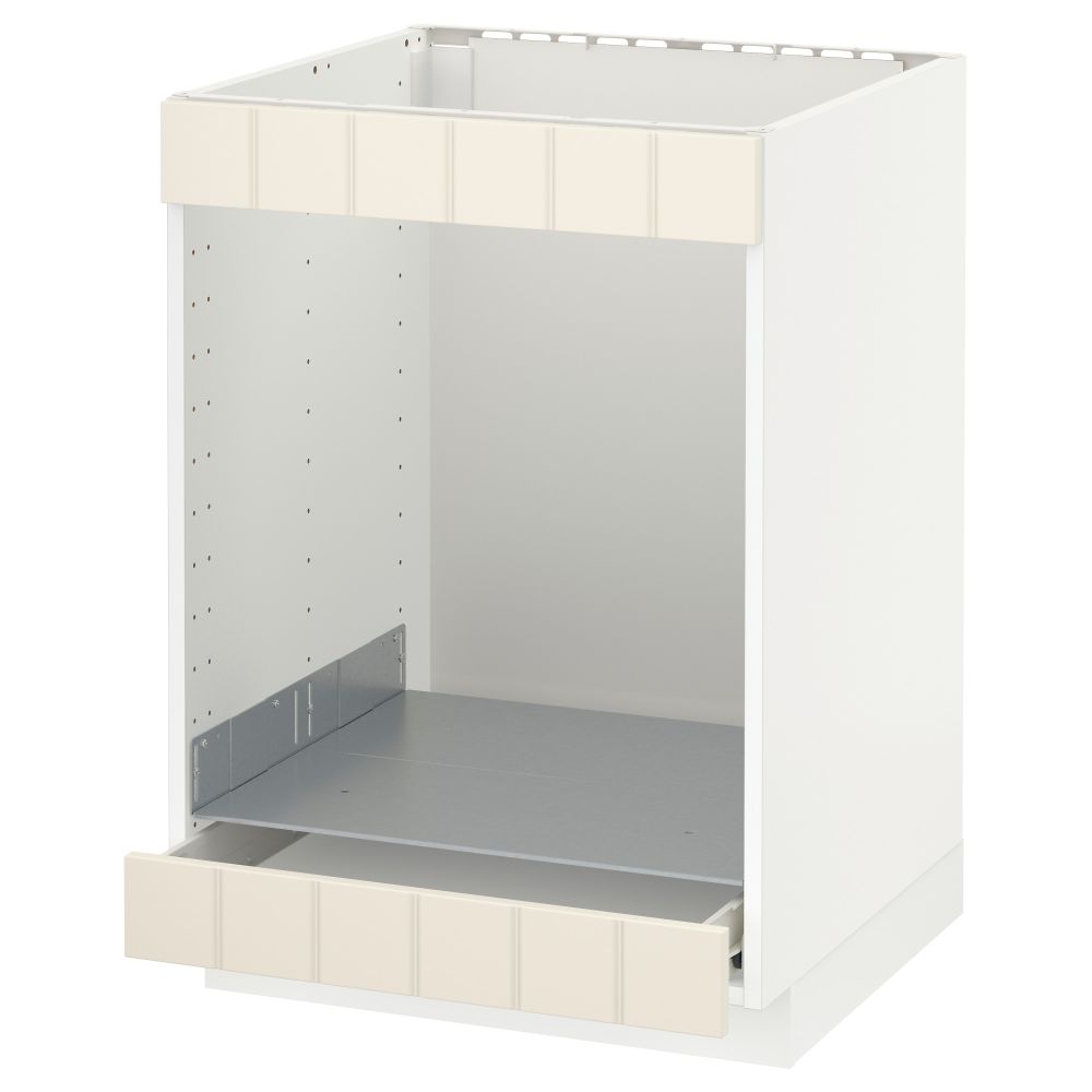 Напольный шкаф для/вароч панели+духовки/ящик МЕТОД / ФОРВАРА, белый, Хитарп белый с оттенком (60x60 см) - схема-чертеж с размерами