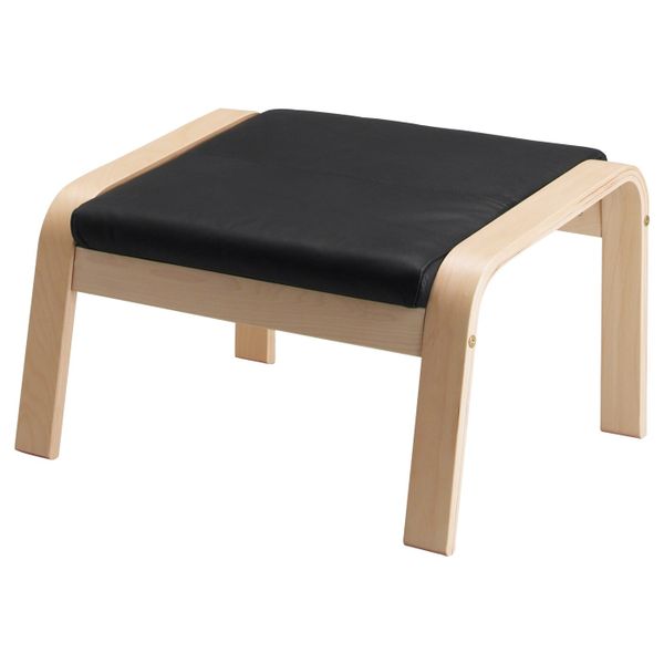 Табурет для ног, березовый шпон, Смидиг черный IKEA ПОЭНГ 292.515.83 - фото 1